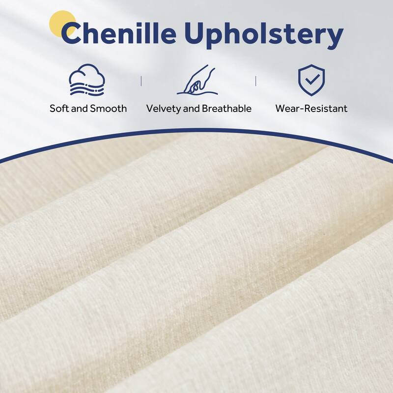 Modern Chenille 3-Seat Sofa Couch with Pillow Top Arms