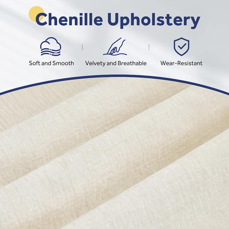 U-Shaped Chenille Upholstered Modular Sectional Sofa Couch with 2 Ottomans