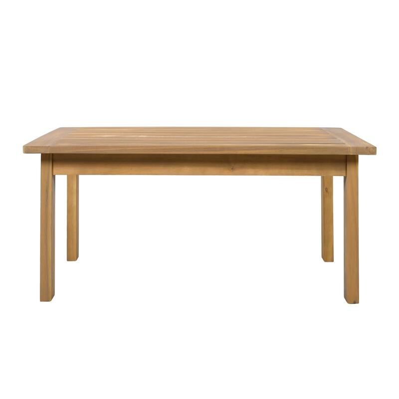 Christopher Knight Home - Modern 3-Piece Acacia Wood Outdoor Sectional Set with 3-Seater Sofa, Loveseat & Coffee Table