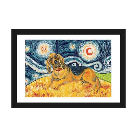 iCanvas "Bloodhound On A Starry Night" by Gretchen Kish Serrano