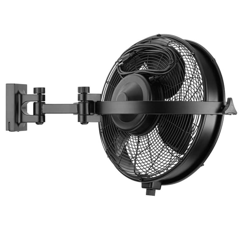 18" Mule Matte Black Outdoor Wet-Rated Wall Fan - 18 Inches