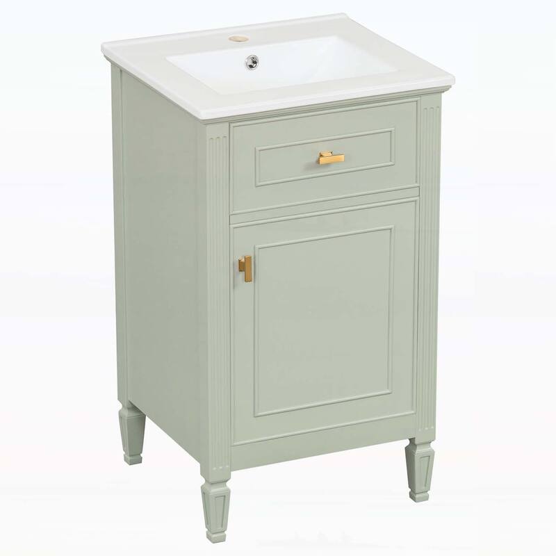 Freestanding Vanity Set with Adjustable Shelf,Tilt-Out Drawer