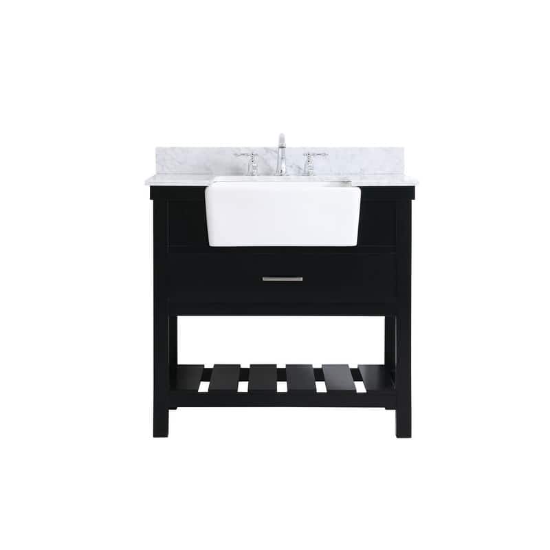 Elegant Lighting VF60136-BS Clement 36" Free Standing Single Basin - Black