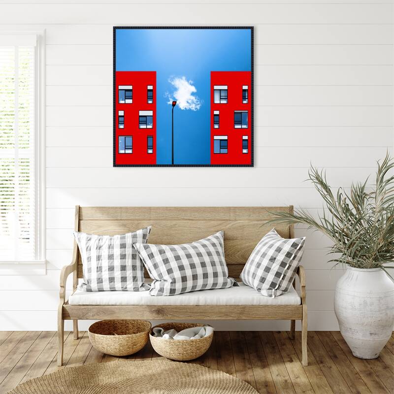 Blue and Red by Inge Schuster Framed Canvas Wall Art Print