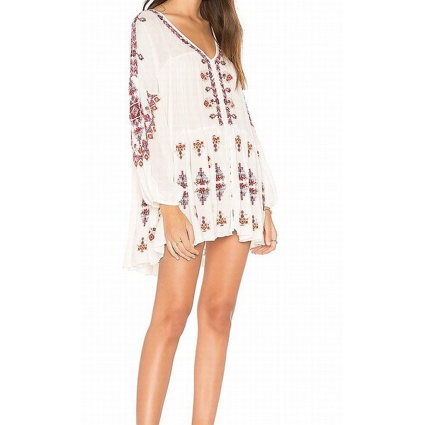 white embroidered tunic dress