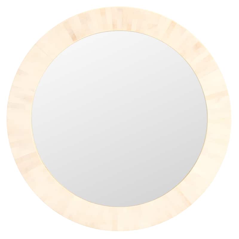 SAFAVIEH Home Sabi 29.2-inch Round Antique Ivory/Faux Bone Resin/MDF Mirror - Antique Ivory/Faux Bone - 29.2"W x 0.75"D x 29.2"H