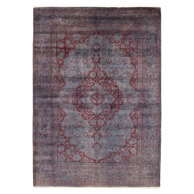 ECARPETGALLERY Hand-knotted Vibrance Grey Wool Rug - 6'1 x 8'7 - Grey - 6'1 x 8'7