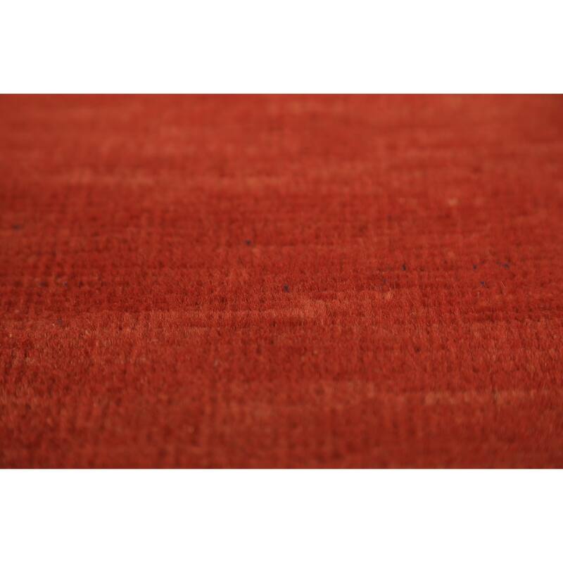 Orange Gabbeh Oriental Rug Handmade Stripe Wool Carpet - 2'9" x 4'2"