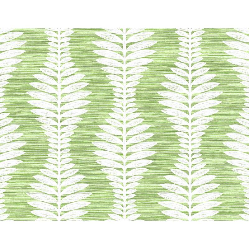 Lillian August Carina Leaf Ogee Embossed Vinyl Unpasted Wallpaper - 27 in. W x 27 ft. L - Fresh Green