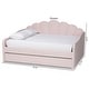 preview thumbnail 14 of 12, Timila Modern and Contemporary Light Pink Velvet Fabric Upholstered Queen Size Daybed with Trundle