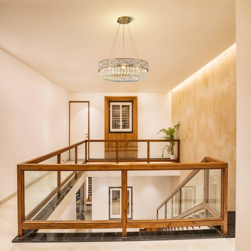 KAYLA Crystal Chandelier - Large K9 Crystal Pendant Light for High Ceilings, Entryway, Foyer, Dining Room & Living Room