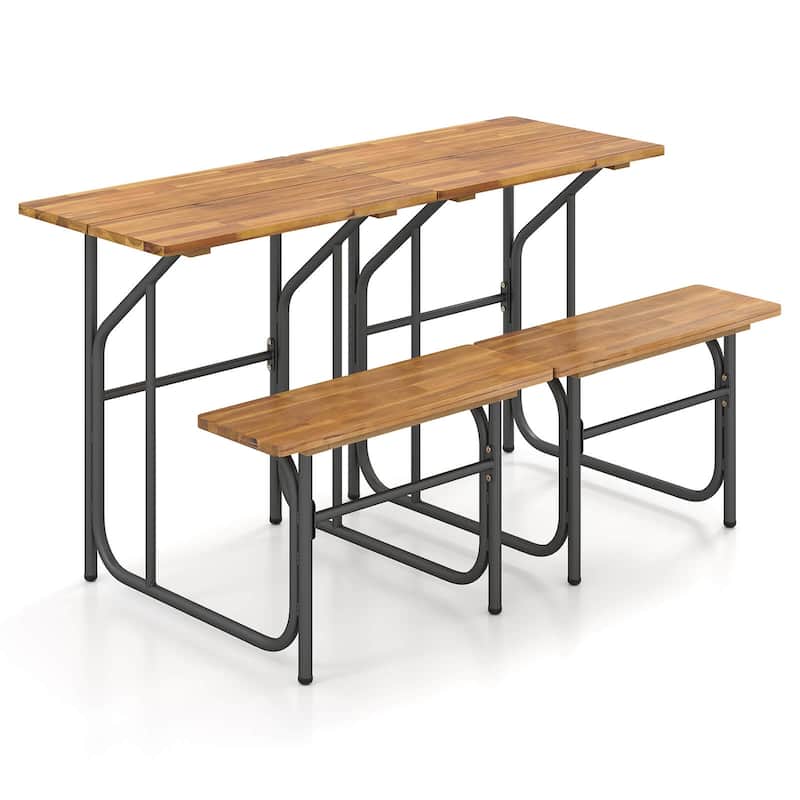 Costway 1/2 PCS Patio Table Bench Set One-Side Picnic Table & Seat - See Details - 2 pcs