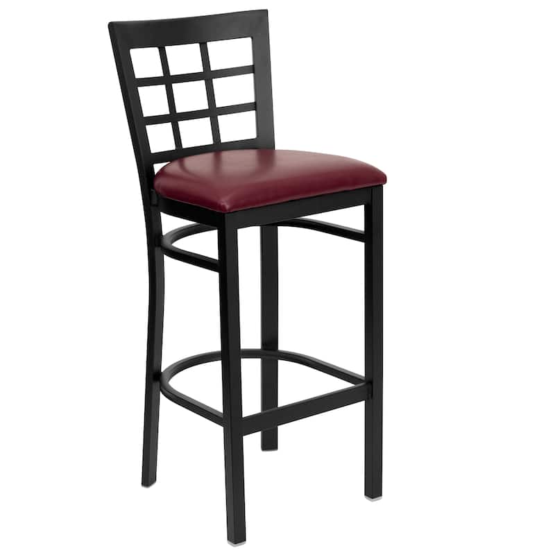 2 Pack Window Back Metal Restaurant Barstool