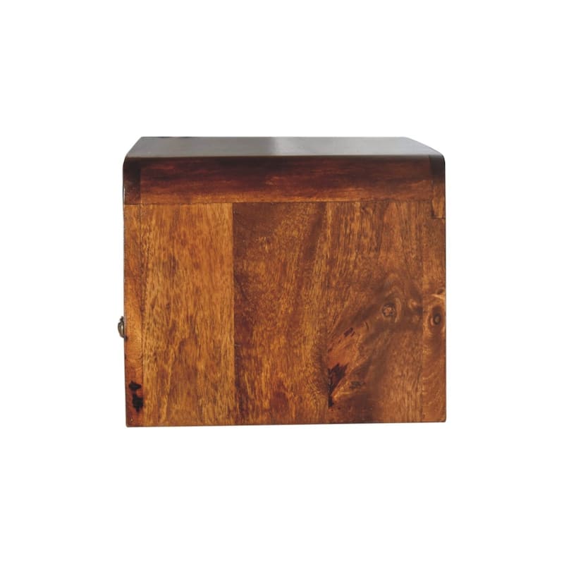 Artisan Furniture Solid Wood Chunky Chestnut Floating Bedside, 1 Drawer and 1 Shelf