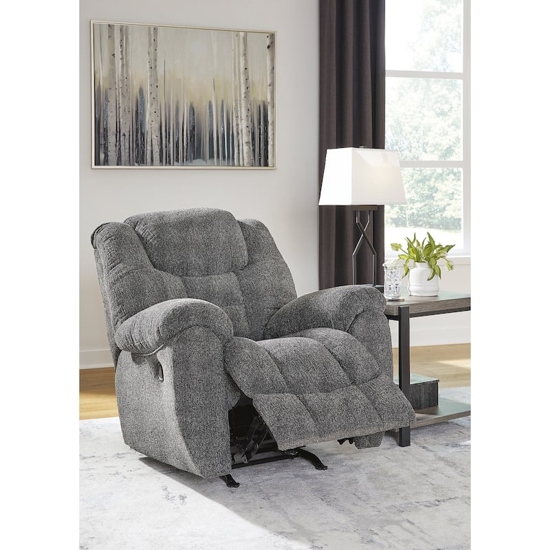 Signature Design by Ashley Foreside Gray Rocker Recliner