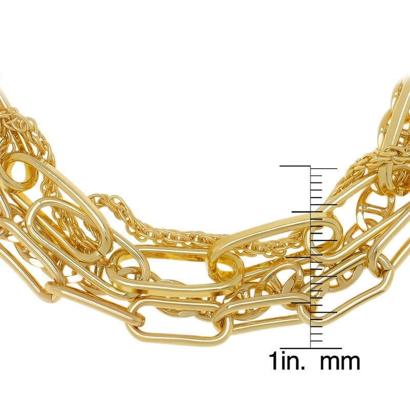 Victoria Townsend Yellow Gold Plated 3 Row Link Bracelet