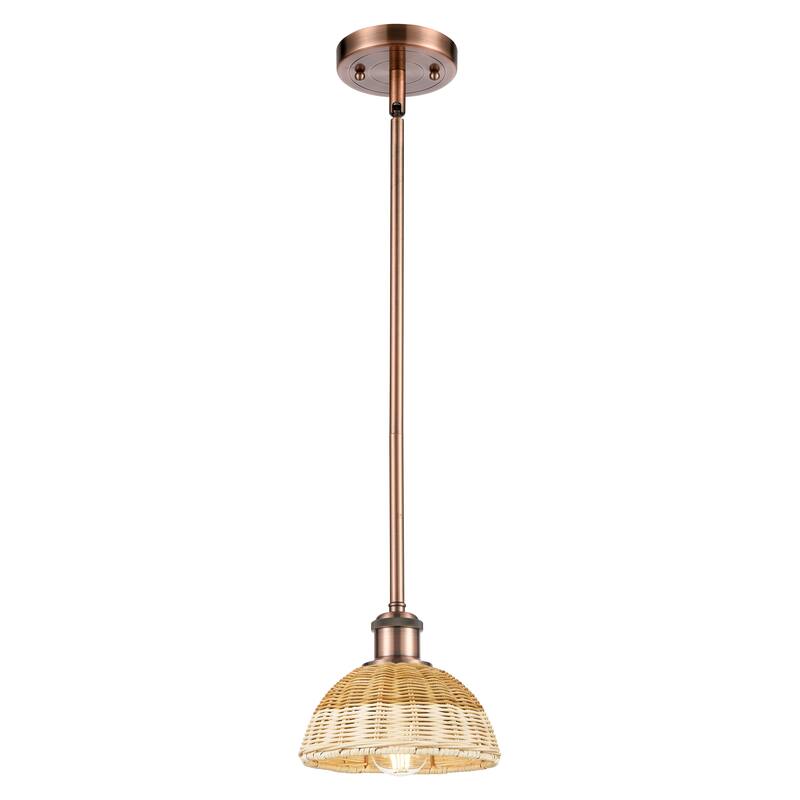 Innovations Lighting Endless Possibilities Ballston - Bristol Natural II - 1 Light 8" Stem Hung Mini Pendant - Antique Copper
