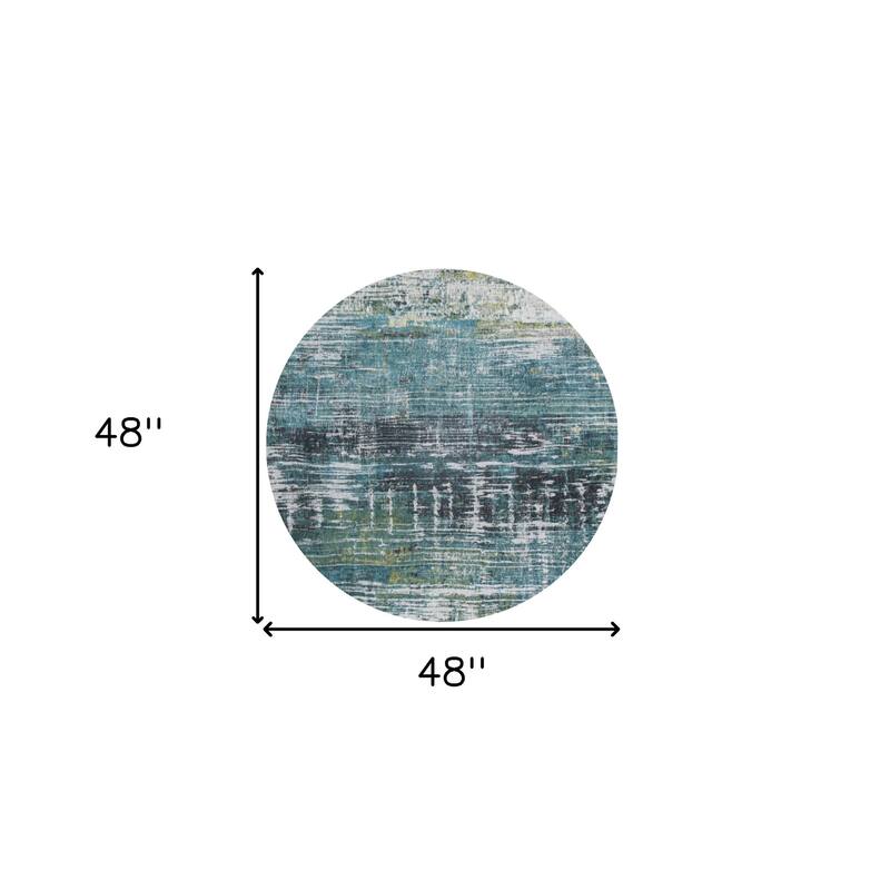 Kubu Geometric Abstract Modern Non Skid Woven Area Rug By HomeRoots - 48' X '48' X '0.12