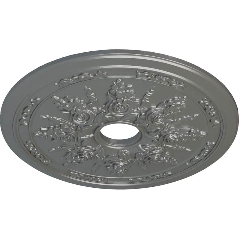23 5/8"OD x 4"ID x 1 1/2"P Rose and Ribbon Ceiling Medallion