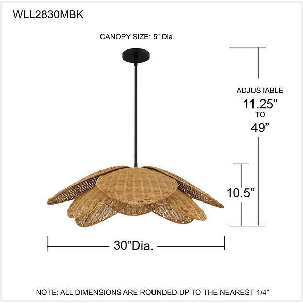 Willa 4-Light Matte Black Pendant