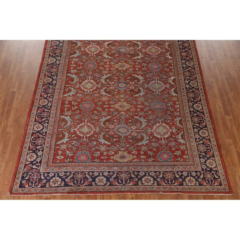 Pre-1900 Antique Mahal Persian Area Rug Handmade Wool Carpet - 7'11"x 11'2"