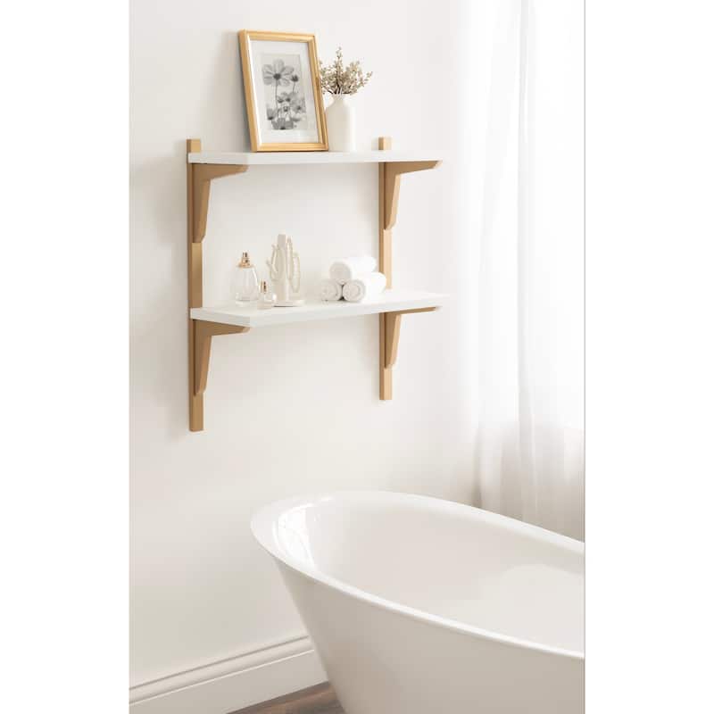 Kate and Laurel Meridien Mid-Century Wall Shelves