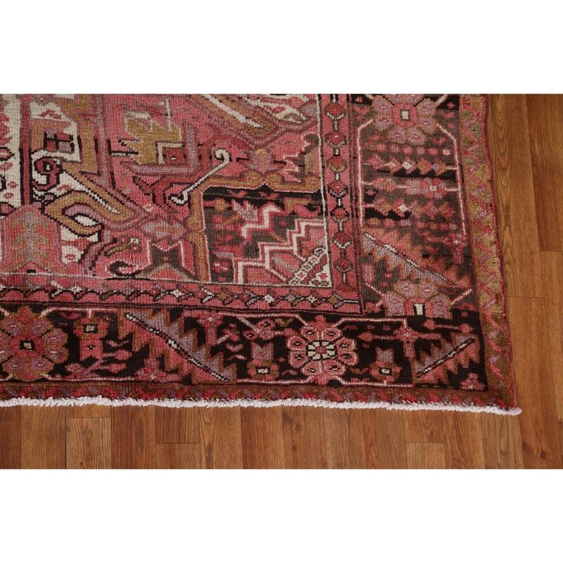 Vegetable Dye Traditional Heriz Persian Area Rug Handmade Wool Carpet - 10'2" x 13'0"