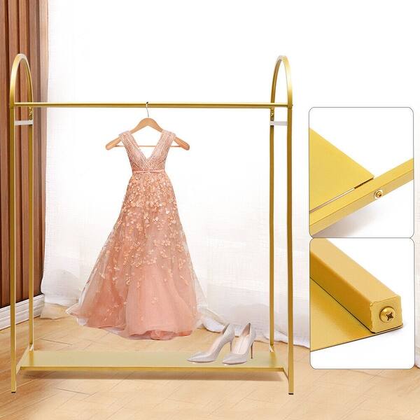 Gold Iron Clothing Rack Shelves Wedding Dress Garment Rack - 45.66'' - Bed  Bath & Beyond - 36224544