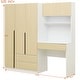 preview thumbnail 13 of 20, 3-Door Wooden Storage Desk Wardrobe for Bedroom with Shelves and 3 Drawers