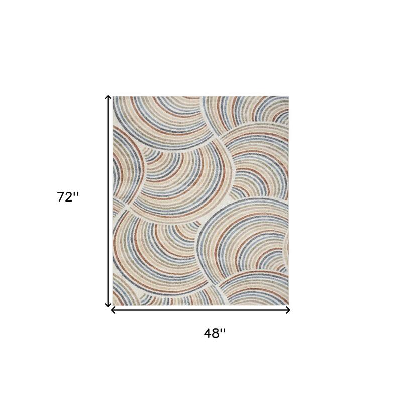 Pifom Power Loomed Geometric Modern Low Pile Area Rug By HomeRoots