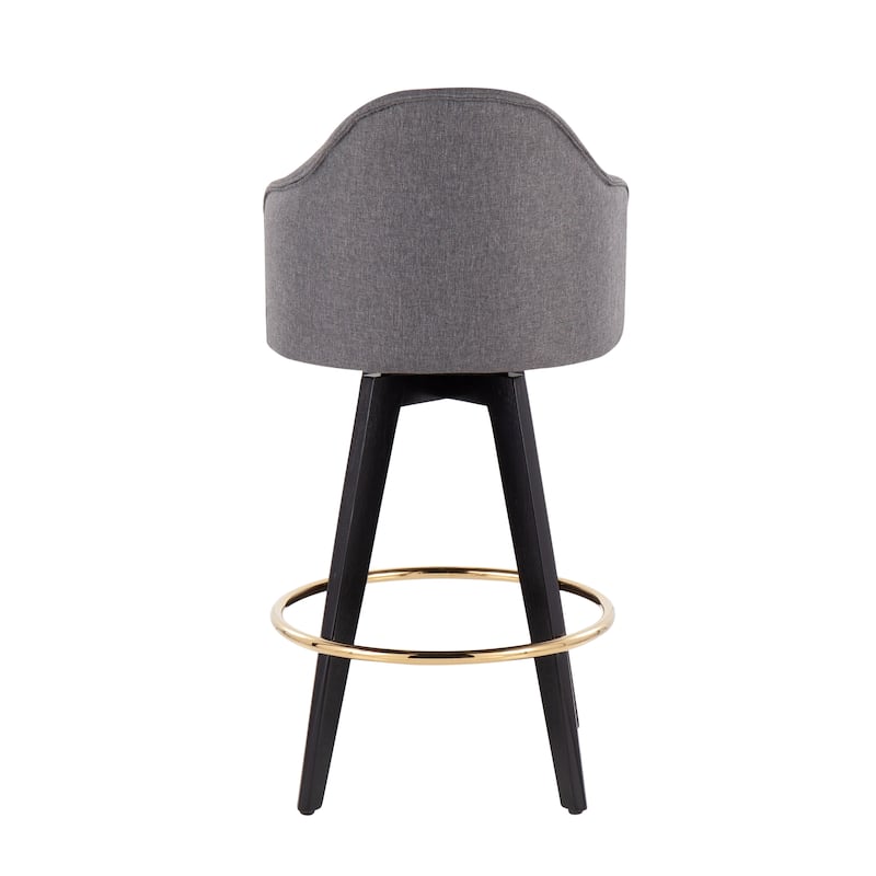 Carson Carrington Valsatra 26" Upholstered Counter Stool with Black Wood Base (Set of 2)