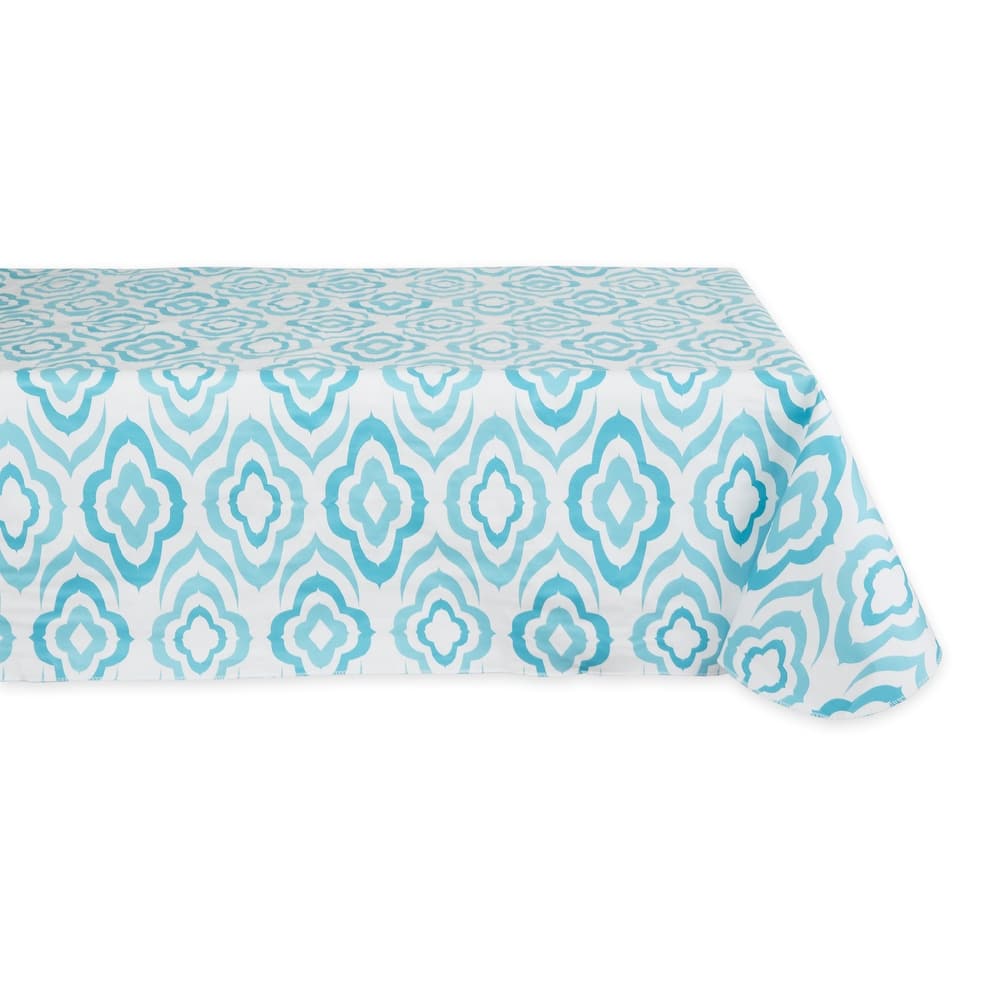 Blue Ikat Vinyl Tablecloth