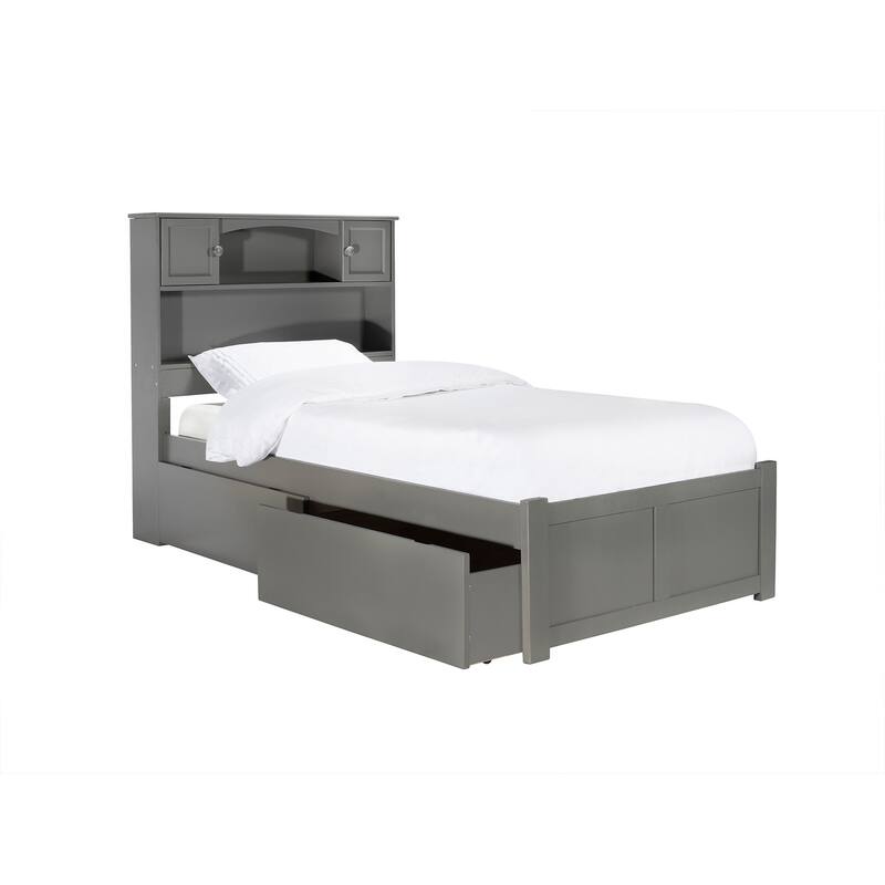 Platform Bed with Drawers - Low Profile Bed Frame & USB Charger - Modern Storage Bed