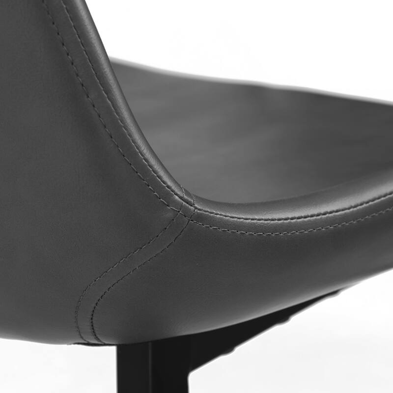 Modern Industrial Counter Stools Faux Leather Upholstered Counter Height Bar tools with Back