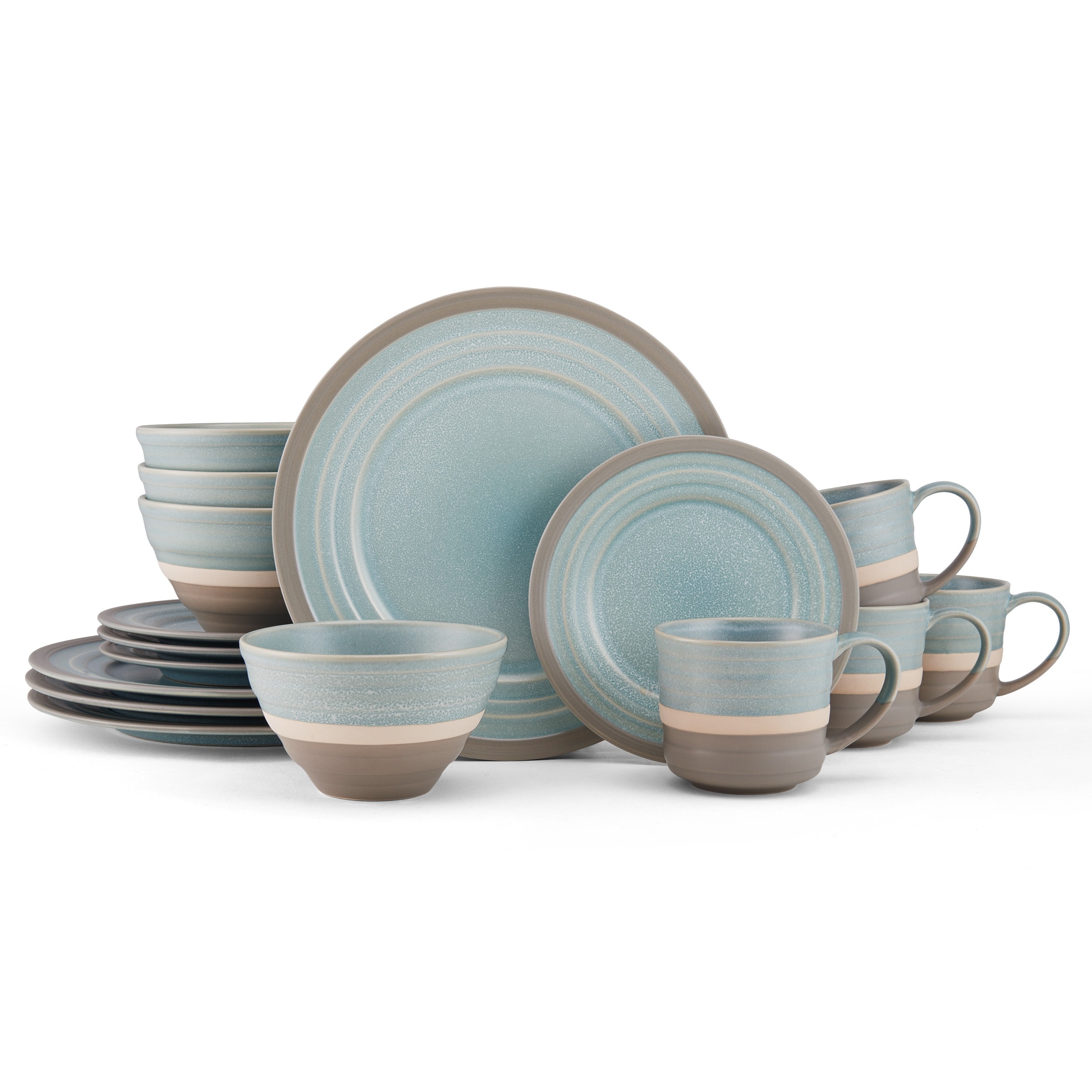 Pfaltzgraff Adina Blue 16-Piece Dinnerware Set, Service for 4