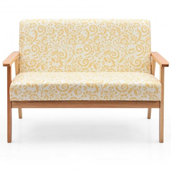 Modern Fabric Loveseat Sofa Couch Upholstered 2-Seat Armchair - 45" x 26.5" x 32" (L x W x H)