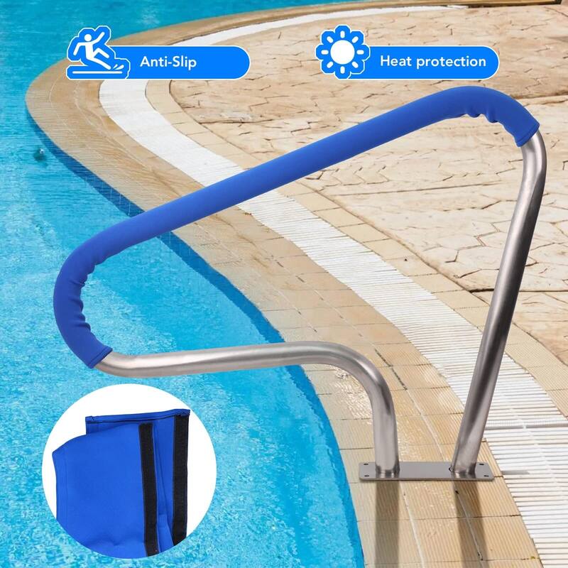39"L x 32"H 304 Stainless Steel Swimming Pool Stair Rail with Grip Cover