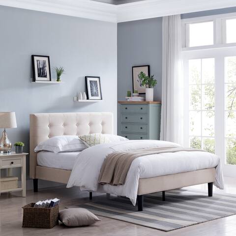 Agnew Queen-size Upholstered Platform Bed by Christopher Knight Home