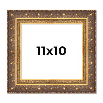11x10 Frame Vintage Gold Solid Wood Picture Frame | 2.5 Inch Moulding