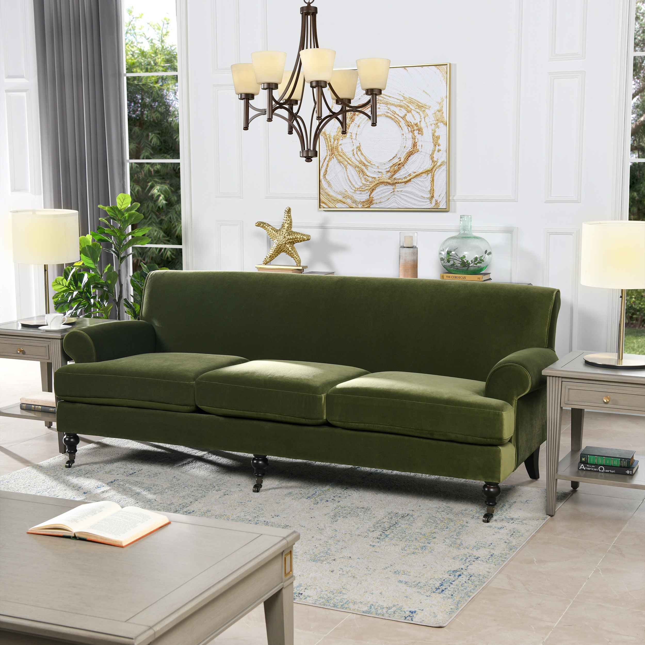 Alana Lawson 88 Three Cushion Tight Back Rolled Arm Sofa Bed Bath Beyond 16340410