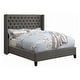 preview thumbnail 1 of 9, Bancroft Transitional Fabric Upholstered Wingback Bed Grey (Full) - Full