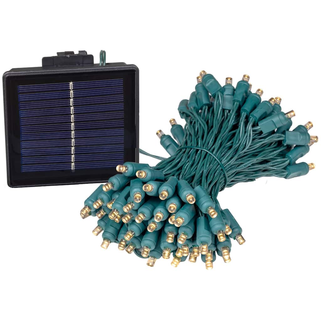 Novelty Lights 100 Light Solar LED Outdoor Christmas Mini Light Set, 60 Feet