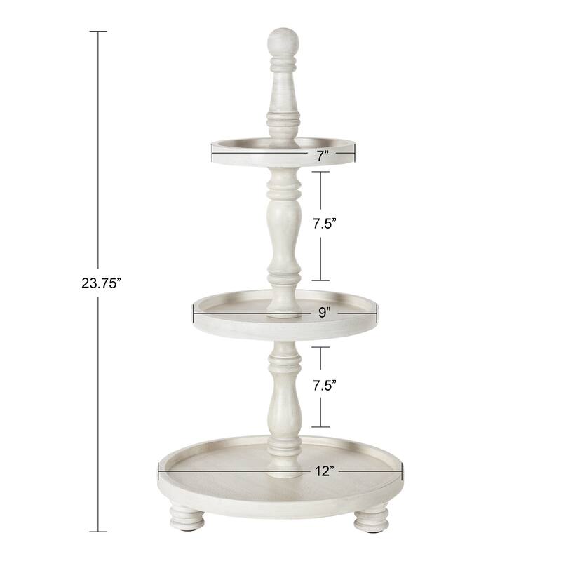 Kate and Laurel Downing Three Tiered Tray - 12x12x24
