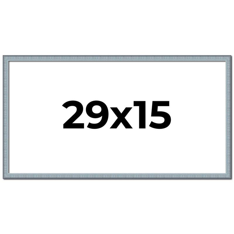 29x15 Frame Rustic Sky Blue Solid Wood Picture Frame | 0.75 Inch