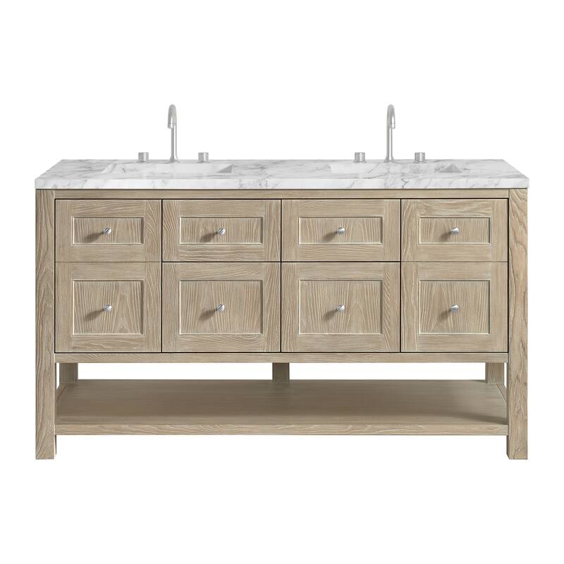Breckenridge 60" Double Vanity, Whitewashed Oak - 60D
