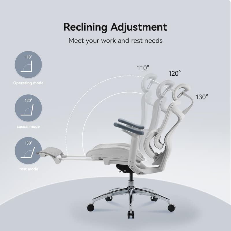SIHOO C300 Computer Chair with Footrest, Gaming Chair with Soft 4D Armrests, Dynamic Lumbar Support and Swivel Office Chair