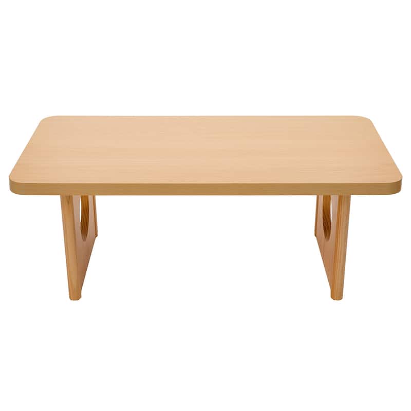 47-Inch Rectangular Center Coffee Table with Solid Pine Wood Legs - 47.24"L x 23.62"W x 17.13"H