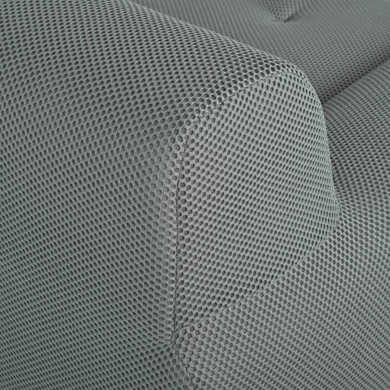 107" Polyester Mesh L-Shape Modular Sectional Sofa with Deep Seating and Pocket Spring Cushions