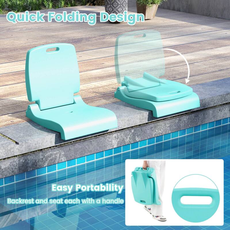Costway Poolside Chair for Edge of Pool with Back Support & Handles - See Details