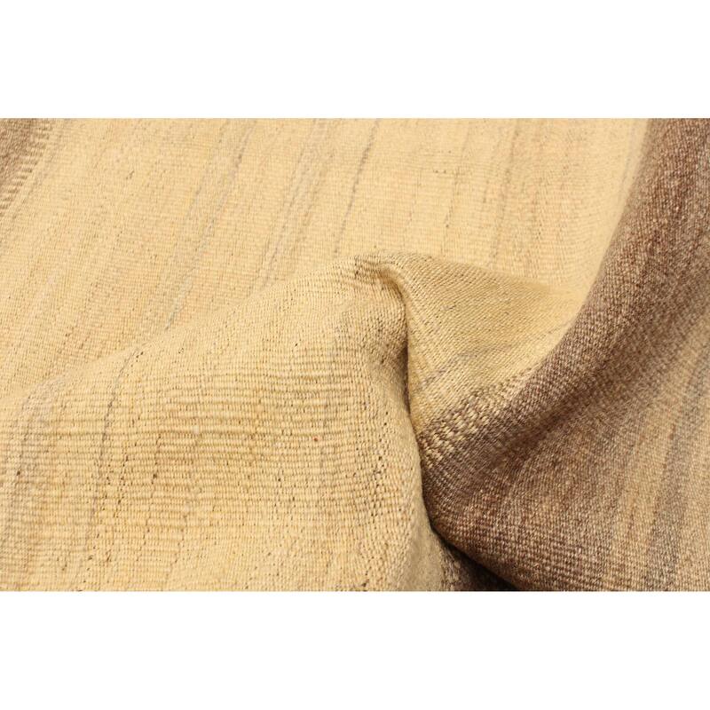 ECARPETGALLERY Flat-Weave Boho Brown Wool Kilim - 6'11 x 9'1